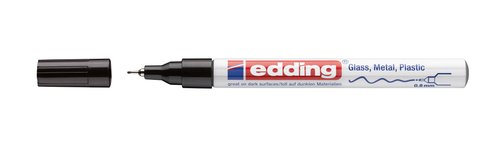 EDDING - 780 MARCADOR PERMANENTE TINTA OPACA PUNTA METALICA TRAZO 0.8 MM NEGRO 780-001 (Ref.780-01)