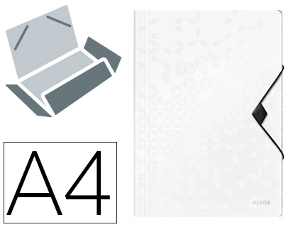 LEITZ - Carpeta wow gomas solapas polipropileno din A4 color blanco (Ref. 45990101)