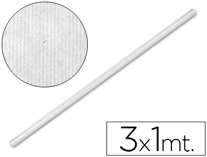 LIDERPAPEL - PAPEL KRAFT BLANCO -ROLLO 3X1 MT (Ref.PK06)