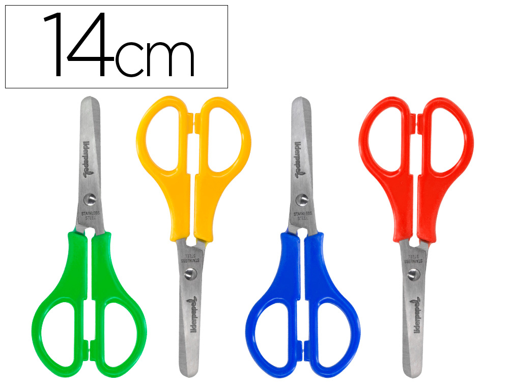 LIDERPAPEL - TIJERA ESCOLAR PS-52-D CON FUNDA 14 CM (Ref.TI04)