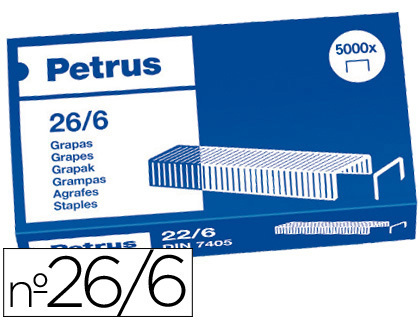 PETRUS - Grapas 5000 Ud 26/6 Cobreada (Ref.55712)