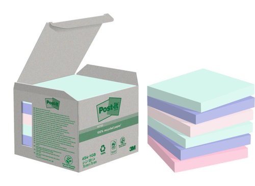 POST-IT - Torre notas adhesivas Pack 6 blocs Colores pastel surtidos 76x76mm (Ref.FT510118712)