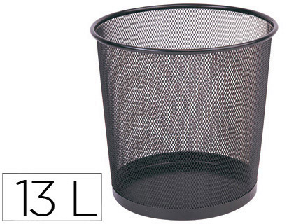 Q-CONNECT - PAPELERA METALICA PR-N NEGRA -REJILLA -265X285MM (Ref.KF00873)