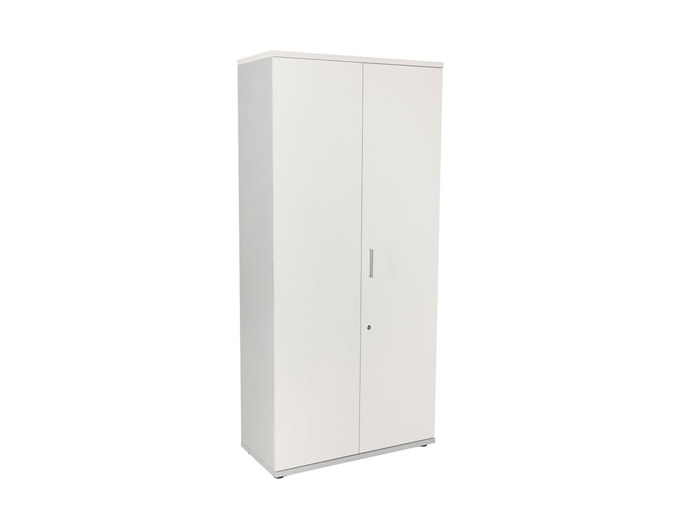 ROCADA - ARMARIO CON CUATRO ESTANTES Y DOS PUERTAS SERIE STORE 195X90X45 CM ACABADO AB04 ALUMINIO/BLANCO (Ref.1104AB04)