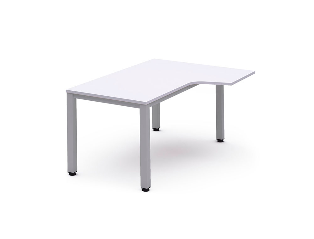 ROCADA - MESA OFICINA SERIE EXECUTIVE FORMA EN L DERECHA 160X120 CM ACABADO AD04 ALUMINIO/BLANCO (Ref.2051AD04)