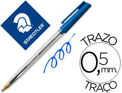STAEDTLER - BOLIGRAFO STICK AZUL CON CAPUCHON (Ref.430M3CP5)