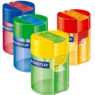 STAEDTLER - Sacapuntas/Afilalapices C/DEPOSITO TRANSPARENTE (SURT. 4 COLORES) EXPOSITOR 10 (Ref.511 006)