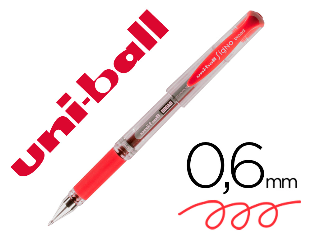 UNI-BALL - Roller UM-153 Signo Broad Rojo Trazo 0,6 mm Tinta gel (Ref.653121000)