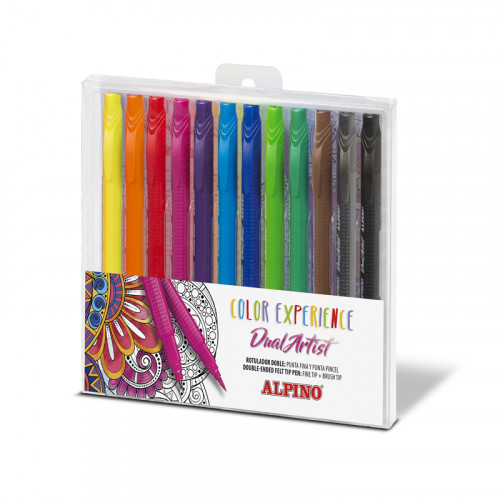 ALPINO - ROTULADOR FIBRA EXPERIENCE DUAL ARTIST estuche de 12 (Ref.AR000186)