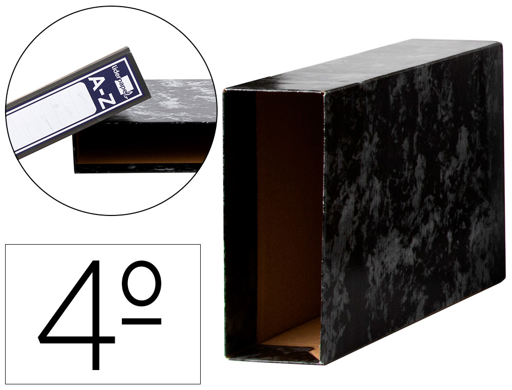 LIDERPAPEL - CAJA ARCHIVADOR CLASSIC BLUE CUARTO APAISADO NEGRA (Ref.CZ06)
