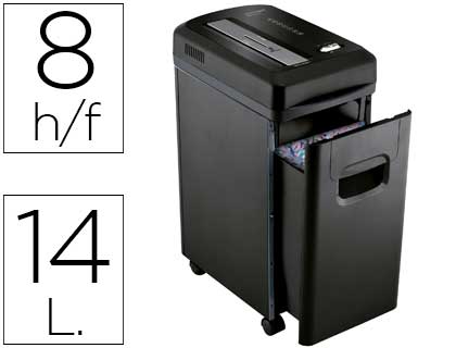 Q-CONNECT - DESTRUCTORA DE DOCUMENTOS CAPACIDAD DE CORTE 8 H DESTRUYE GRAPAS CLIPS Y TARJETAS (Ref.KF15547)