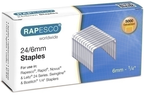 RAPESCO - Caja 5000 grapas Galvanizadas 24/6mm. (Ref.S24602Z3)