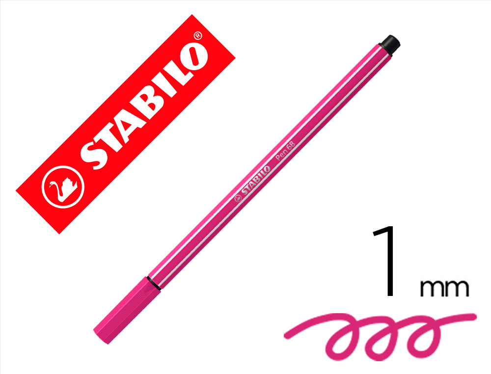 STABILO - ROTULADOR ACUARELABLE PEN 68 ROSA 1 MM (Ref.68/56)