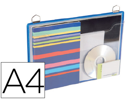 TARIFOLD - FUNDA PARA COLGAR DIN A4 ANILLA METALICA FORMATO HORIZONTAL PACK DE 5 UNIDADES COLOR AZUL (Ref.354101)