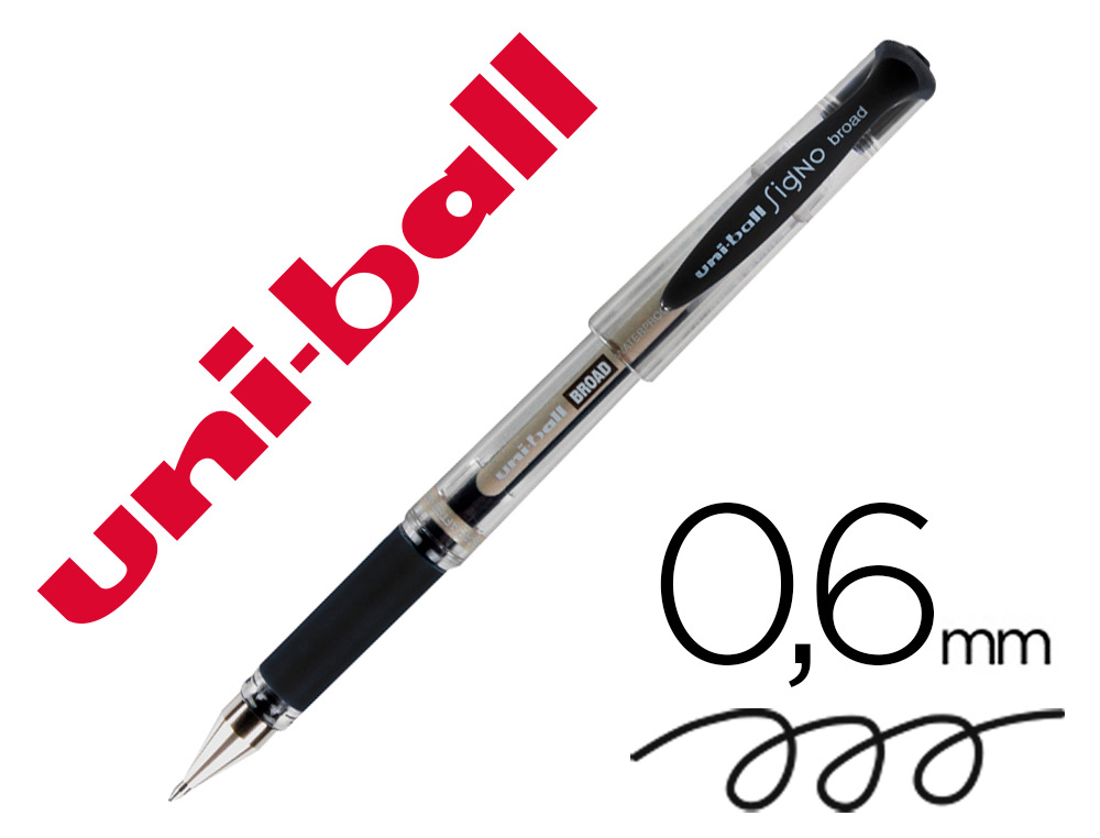 UNI-BALL - Roller UM-153Signo Broad Negro Bola 1 mm Tinta gel (Ref.653105000)