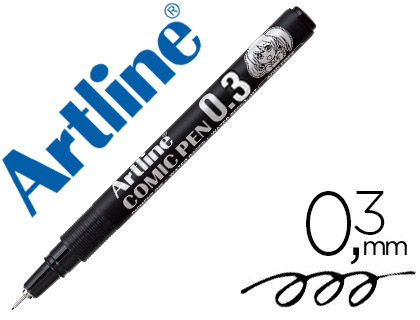 ARTLINE - ROTULADOR CALIBRADO MICROMETRICO NEGRO COMIC PEN EK-283 PUNTA POLIACETAL 0,3 MM RESISTENTE AL AGUA (Ref.EK-283 NE)