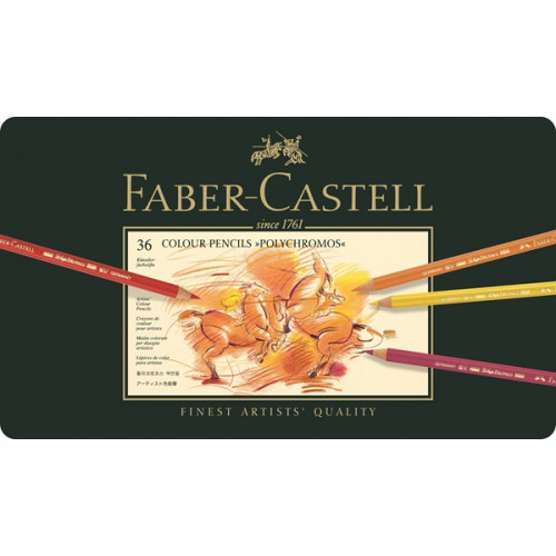FABER CASTELL - LAPICES de COLORES FABER-CASTELL POLYCHROMOS estuche de METAL de 36 (Ref.110036)