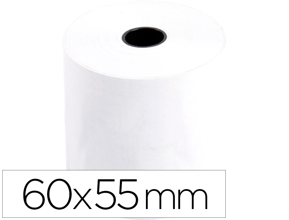 FABRISA - Rollo de papel Termico Para sumadora 10 ud Ext. 55 mm Ancho 60 mm Mandril 12 mm. (Ref.4605511)