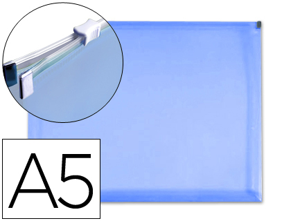 LIDERPAPEL - CARPETA DOSSIER A5 CIERRE DE CREMALLERA AZUL (Ref.DS06)