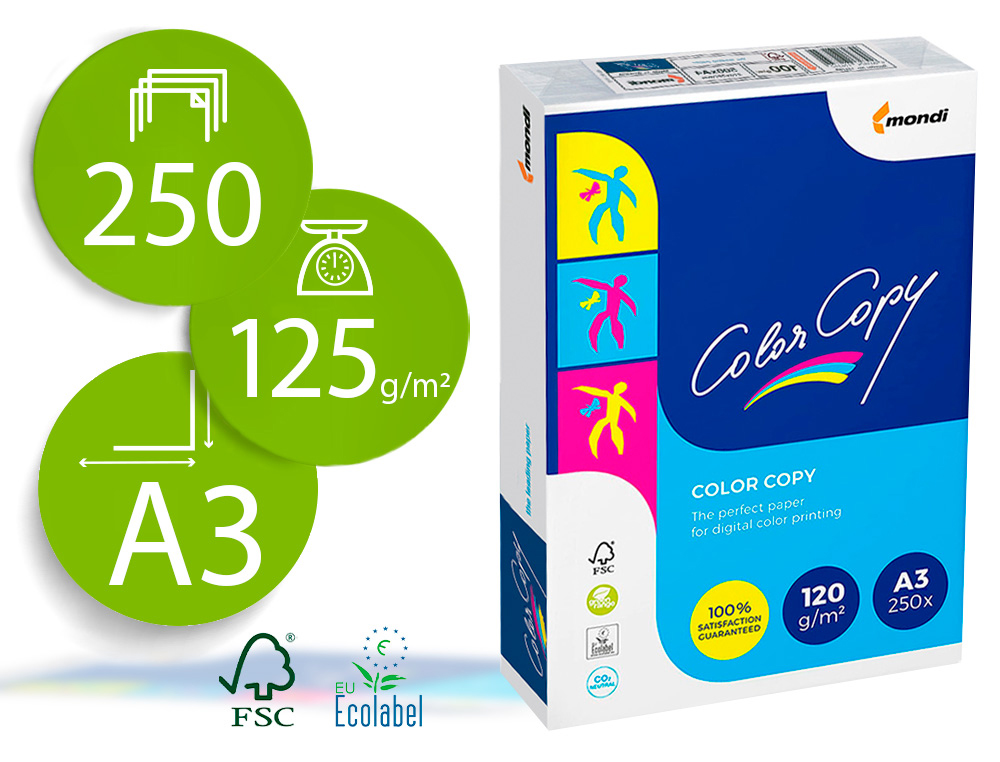 COLOR COPY - Papel impresión Laser Color 250h 120 g. A3 (Ref.CCA3120)