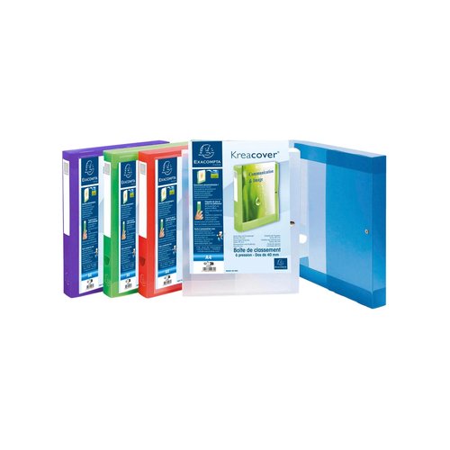 EXACOMPTA - Carpeta de proyectos Krea Cover lomo 40mm colores surtidos Polipropileno A4 (Ref.59989E)