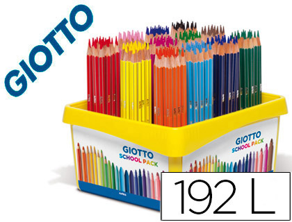 GIOTTO - LAPICES DE COLORES STILNOVO SCHOOL PACK DE 192 UNIDADES 12 COLORES X 16 UNIDADES (Ref.523400/526600STC)