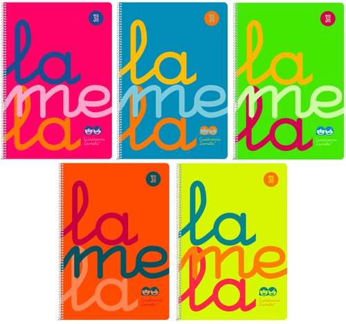 LAMELA - Cuaderno polipropileno formato Folio cuadrícula 3x3 80 hojas 90g colores surtidos (Ref.7FTP003S)