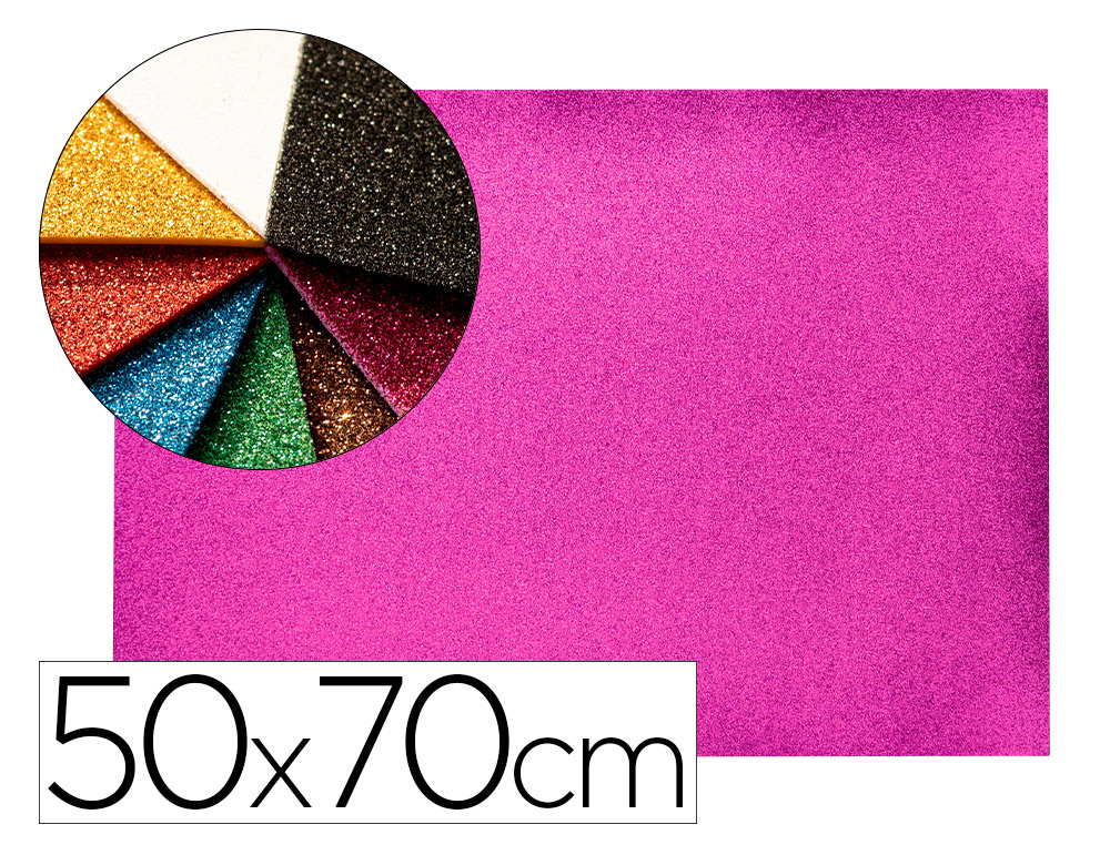 LIDERPAPEL - GOMA EVA CON PURPURINA 50X70CM 60G/M2 ESPESOR 2MM VIOLETA (Ref.GE68)
