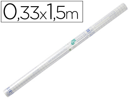 LIDERPAPEL - ROLLO PLASTICO ADHESIVO 0.33X1.50 50 MC -FORRALIBROS REMOVIBLE (Ref.AD03)