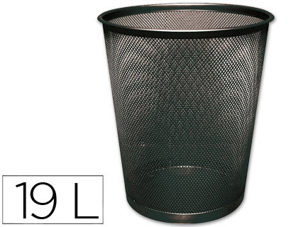 Q-CONNECT - PAPELERA METALICA NEGRA REJILLA 295X345MM (Ref.KF00871)