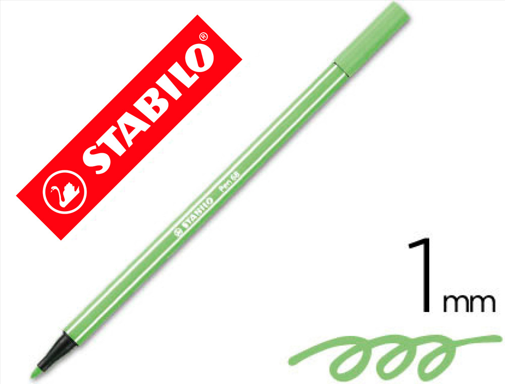 STABILO - ROTULADOR ACUARELABLE PEN 68 VERDE HIELO 1 MM (Ref.68/13)
