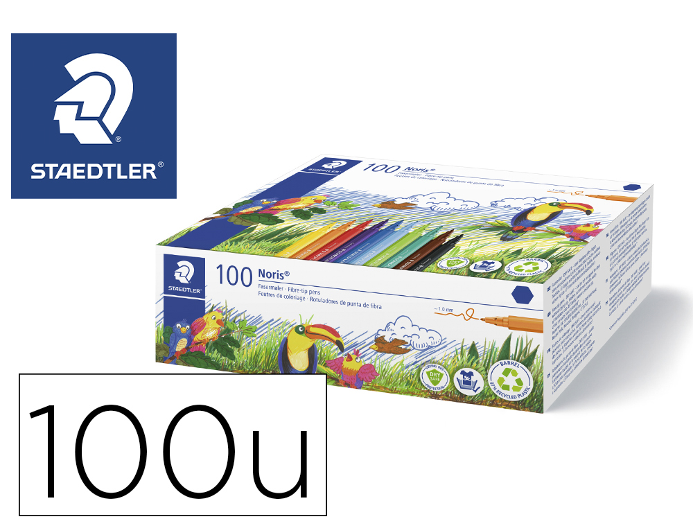 STAEDTLER - Rotulador noris club caja de 100 unidades surtidas 10 x color (Ref. 326 C100)