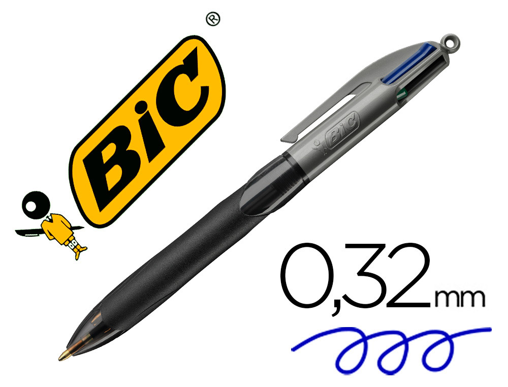 BIC - Boligrafo retractil 4 colours grip 4 colores (Ref.892293)