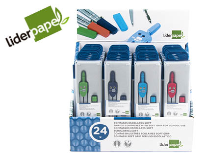 LIDERPAPEL - COMPAS CON MANGO EXTRA SOFT -COLORES SURTIDOS (Ref.MP12)