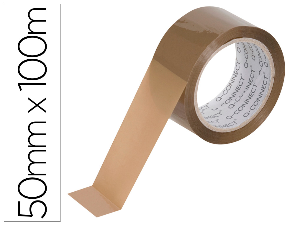 Q-CONNECT - CINTA ADHESIVA POLIPROPILENO HAVANA 100 MT X 50 MM -PARA EMBALAJE (Ref.KF11445)