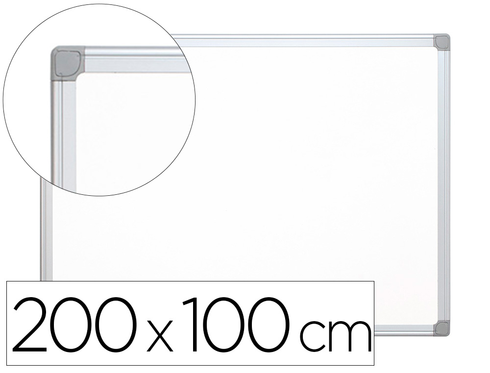 Q-CONNECT - PIZARRA BLANCA LAMINADA MARCO DE ALUMINIO 200X100 CM (Ref.KF03578)