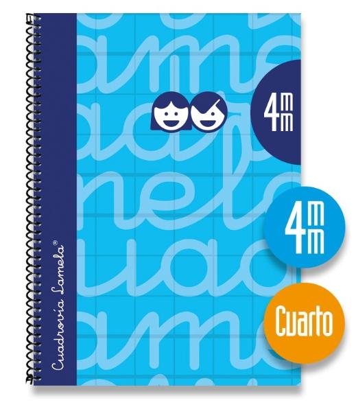 LAMELA - Cuaderno espiral 4º Azul 80 h cuadrícula 4 (Ref.7CTE004A)