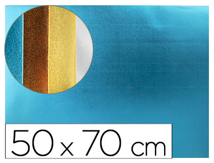LIDERPAPEL - GOMA EVA 50X70 CM ESPESOR 2 MM METALIZADA AZUL CLARO (Ref.GE86)