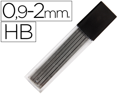 LIDERPAPEL - MINAS GRAFITO RECTANGULARES 2X0.9 MM HB TUBO DE 12 MINAS (Ref.MG04)