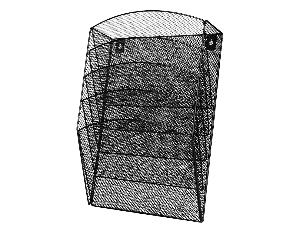 Q-CONNECT - EXPOSITOR MURAL DE PARED 5 BANDEJAS DIN A4 NEGRO 9,3X31,5X44 CM (Ref.KF04726)