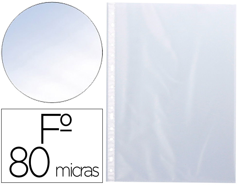 Q-CONNECT - Funda multitaladro folio 80 mc piel de naranja caja de 1400 unidades (Ref. KF11110)