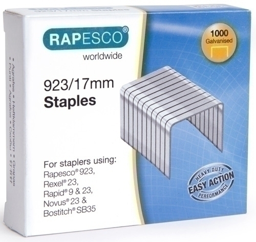 RAPESCO - Caja 1000 grapas galvanizadas 923/17mm (Tipo 23) (Ref.1240)