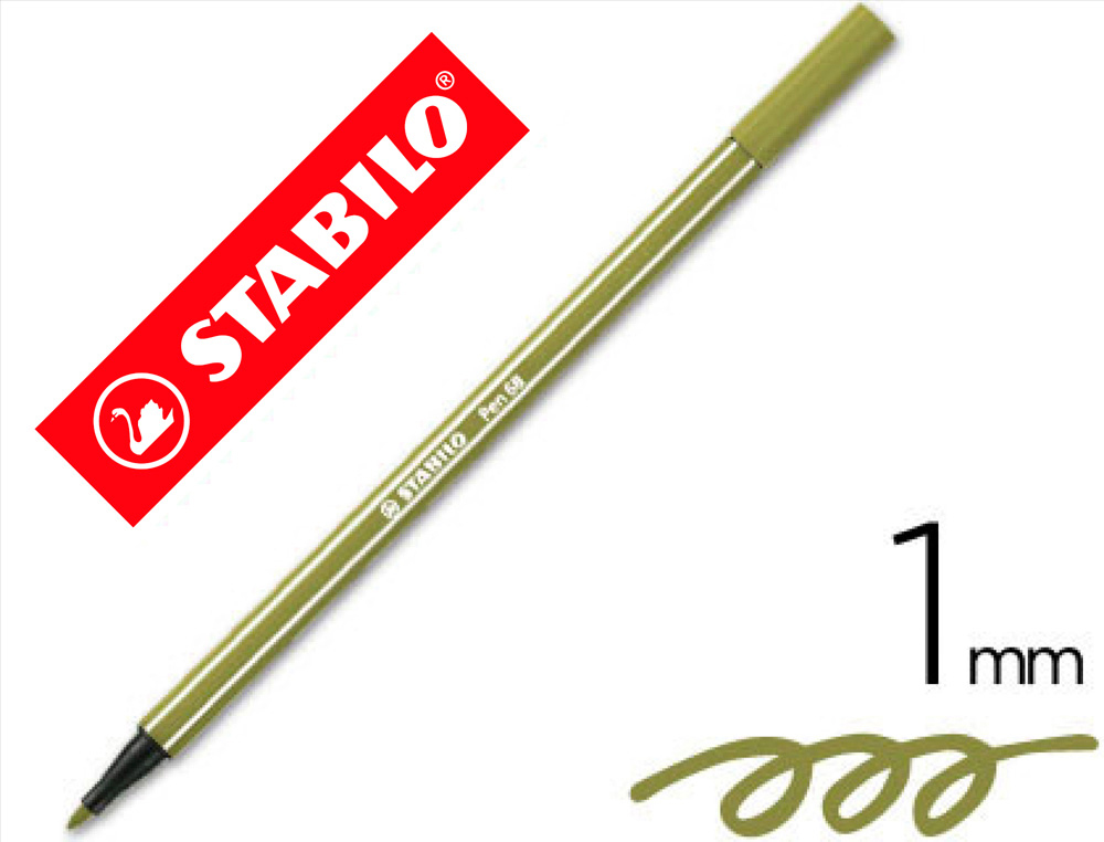 STABILO - ROTULADOR ACUARELABLE PEN 68 VERDE TIERRA 1 MM (Ref.68/63)