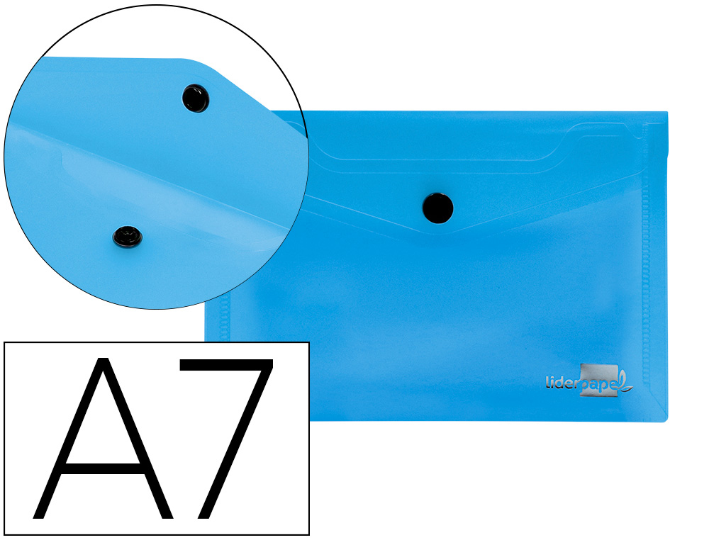 LIDERPAPEL - CARPETA DOSSIER BROCHE 44222 POLIPROPILENO DIN A7 AZUL SERIE FROSTY (Ref.DS40)