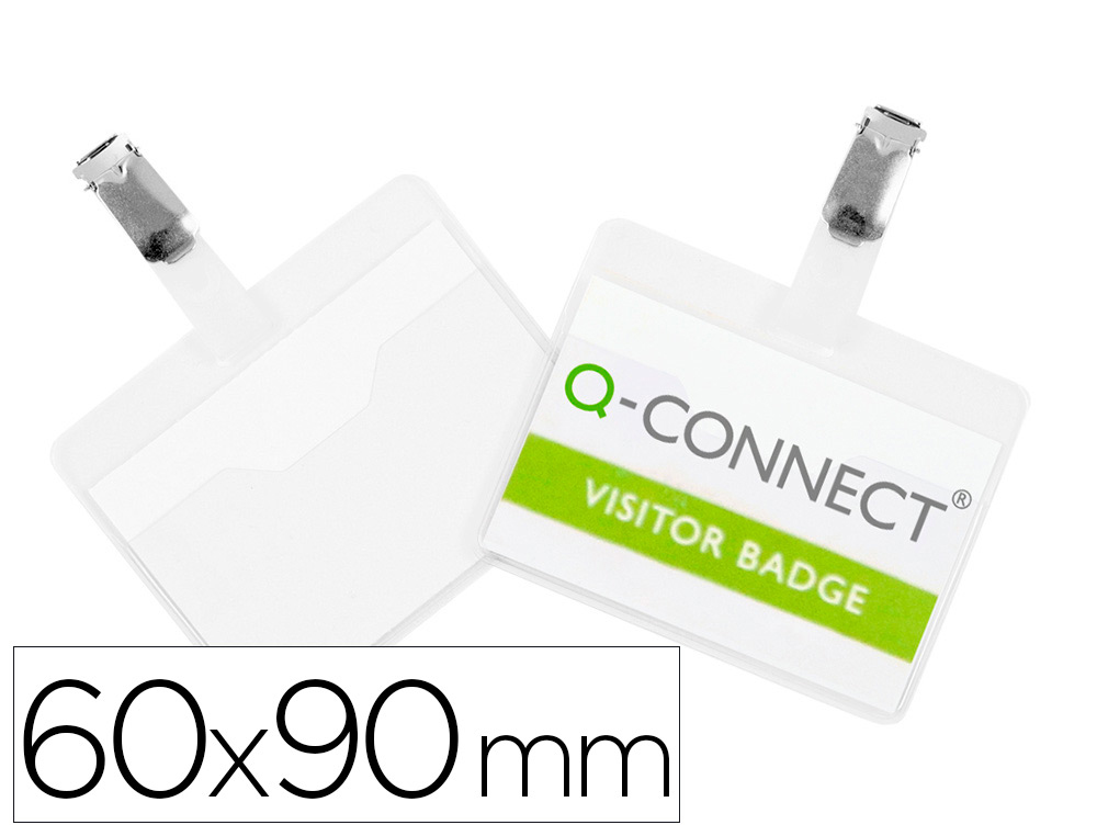 Q-CONNECT - IDENTIFICADOR CON PINZA 60X90 MM -CON APERTURA SUPERIOR (Ref.KF01560)