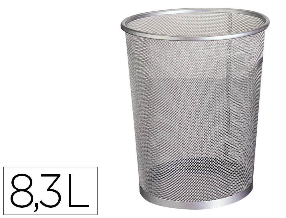 Q-CONNECT - PAPELERA METALICA GRIS REJILLA -205X210X150 MM (Ref.KF00848)