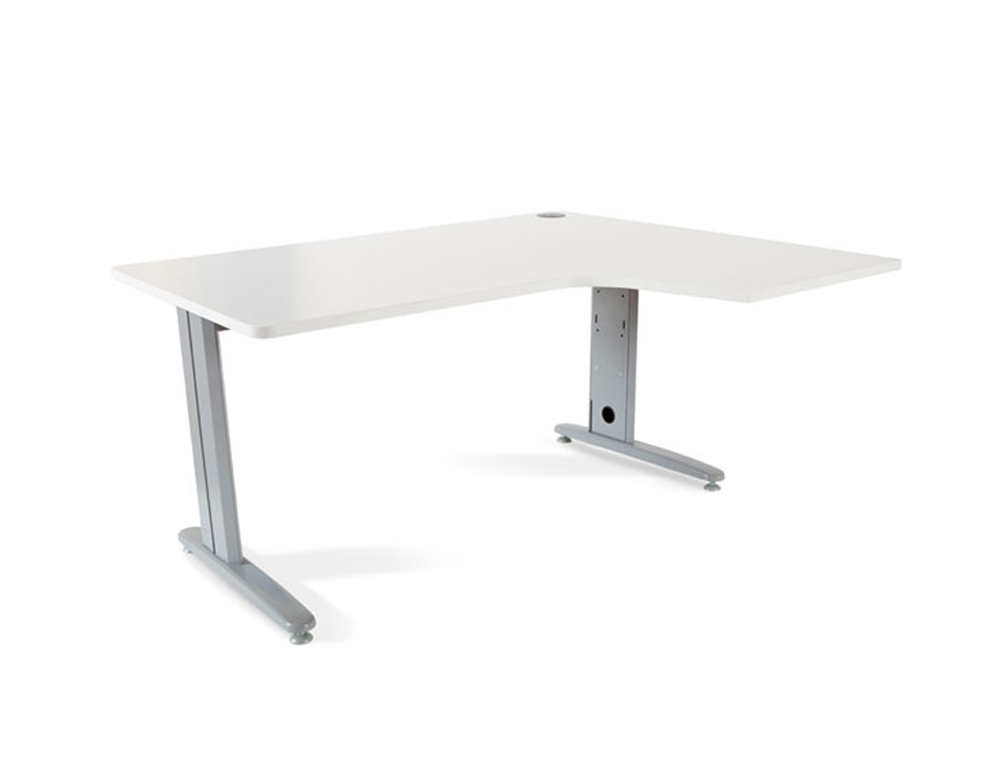 ROCADA - MESA SERIE METAL 180X120 CM DERECHA ACABADO AC04 BLANCO (Ref.2052AC04)