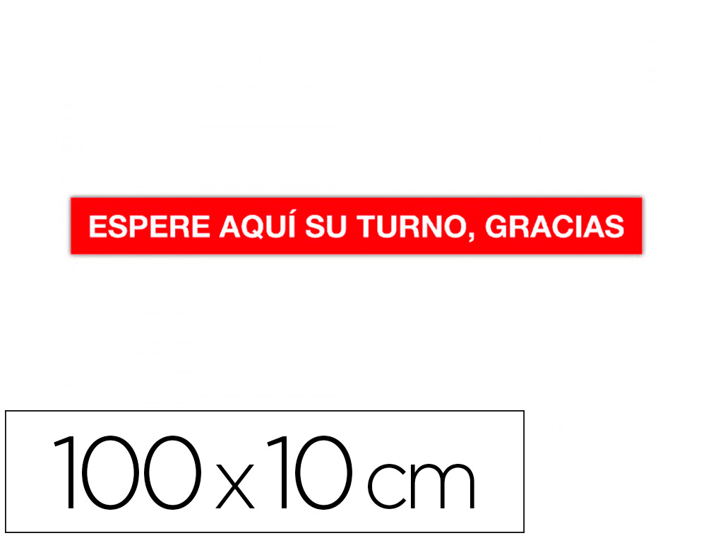 APLI - Cinta de señalizacion adhesiva espere su turno 100 x 10 cm (Ref. 18596)