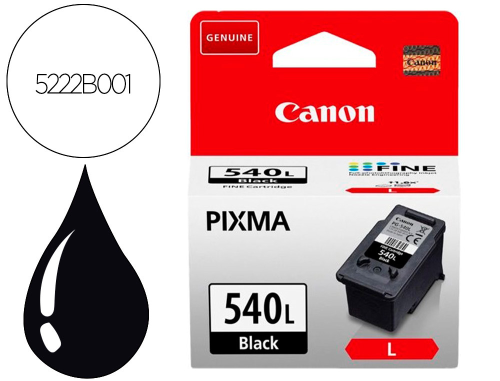CANON - Cartuchos ORIGINALES Inyección De Tinta PG-540XL Negro (Ref.5222B005)