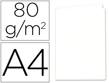 EXACOMPTA - SUBCARPETA CARTULINA DIN A4 BLANCA 80 GR (Ref.800017E)